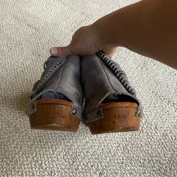 Sbicca Vintage Collection Wedge Platform Peep toe Suede Fringe Women’s size 8 M - Picture 9 of 15